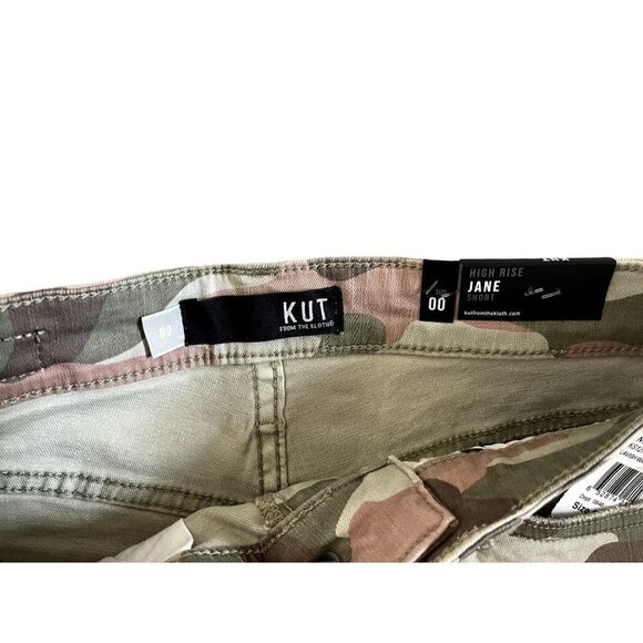 NWT Kut from the Kloth Jane Camo High Waist Frayed Hem Shorts 00 - Picture 13 of 13